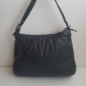 Perlina black leather bag.